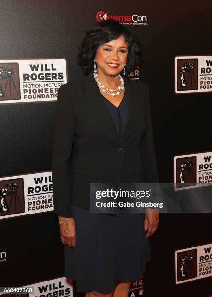 Academy of Motion Picture Arts and Sciences President Cheryl Boone Isaacs, recipient of the Pioneer of the Year award, attends the 2017 Will Rogers...