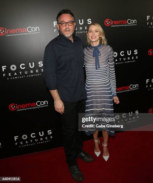 Director Colin Trevorrow and actress Naomi Watts attend Focus Features luncheon and studio program celebrating 15 Years during CinemaCon at The...