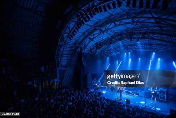 Silversun Pickups performs at Circo Voador on March 29, 2017 in Rio de Janeiro, Brazil.