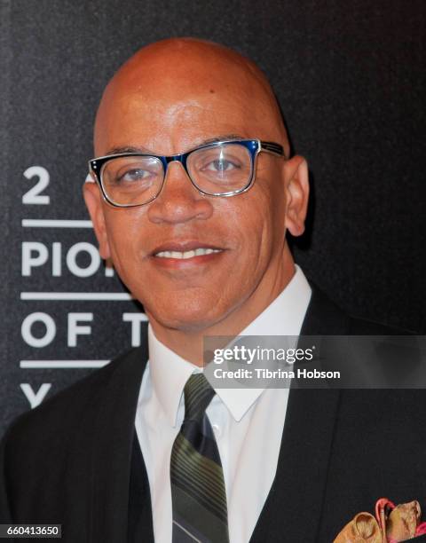 Music director and producer Rickey Minor attends the 2017 Will Rogers Pioneer of the Year dinner honoring Cheryl Boone Isaacs during CinemaCon at...