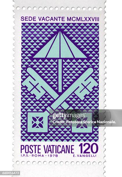 Commemorative stamp issued for the Vacant Seat, after Paul VI , before the election of Pope John Paul I elected 26 August 1978 and died after just 33...