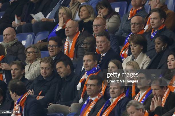 Laura Ghisi, Fabio Capello, Clarence Seedorf, Louis van Gaal, Truus van Gaalduring the friendly match between Netherlands and Italy at the Amsterdam...