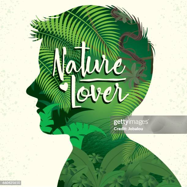 nature lover profile - lush green stock illustrations