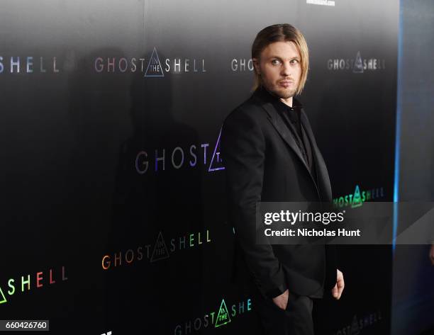 Actor Michael Pitt attends the 'Ghost In The Shell' premiere hosted by Paramount Pictures & DreamWorks Pictures at AMC Lincoln Square Theater on...