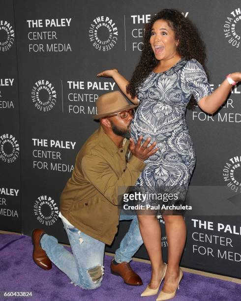 Actor Rockmond Dunbar and his Wife Maya Gilbert attend the "Prison Break" screening and conversation at The Paley Center for Media on March 29, 2017...