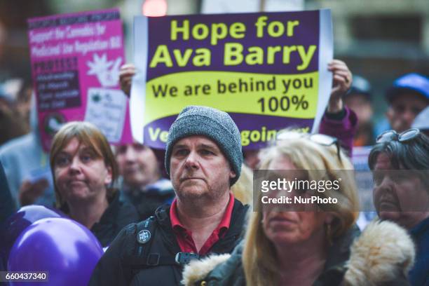 Vera Twomey supporters outside the Leinster House in Dublin this evening as Ireland moves one step closer to allowing doctors to prescribe medicinal...