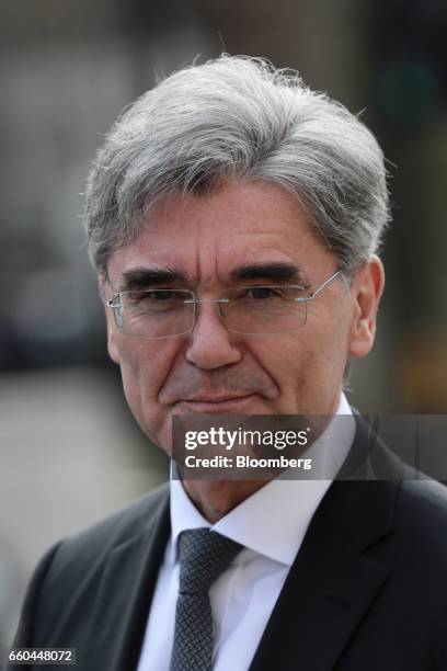 Josef Kaeser, chief executive officer of Siemens AG, leaves Downing Street following a meeting in London, U.K., on Thursday, March 30, 2017. U.K....