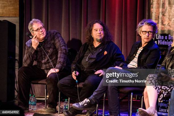 Rand Foster, Marc Weinstein and Dean Wareham speak during Celebrating 10 Years of Record Store Day at The GRAMMY Museum on March 29, 2017 in Los...