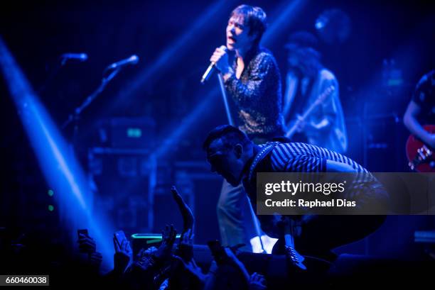 Matt Schultz and Brad Schultz from Cage The Elephant performs at Circo Voador on March 29, 2017 in Rio de Janeiro, Brazil.