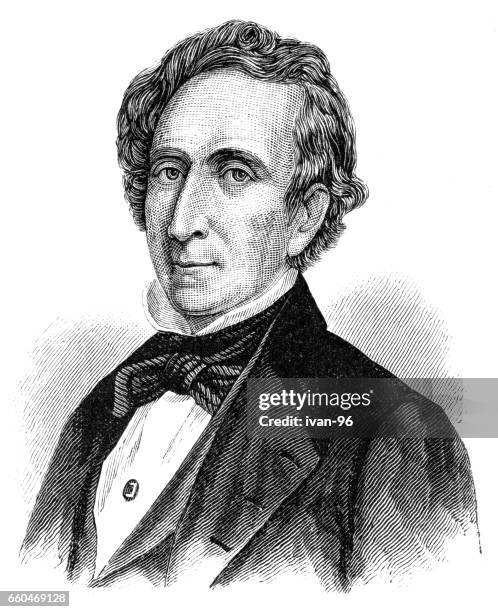 john tyler - factory worker portrait stock illustrations