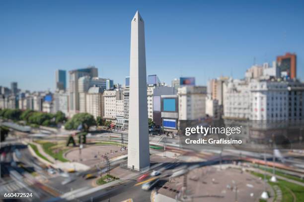 aerial view buenos aires argentina with obelisco - obelisco stock pictures, royalty-free photos & images