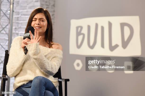 Actress Samantha Colley joins BUILD for a live interview at their London studio on March 30, 2017 in London, United Kingdom.