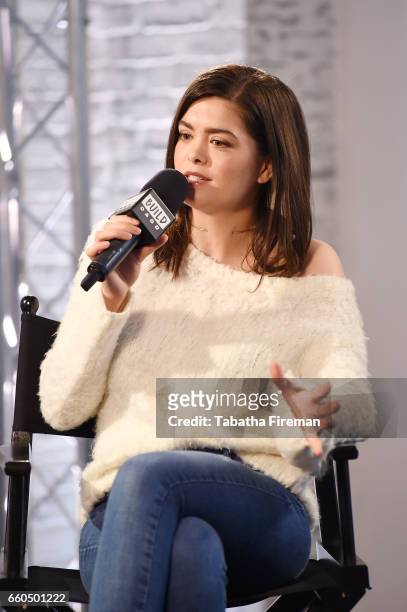 Actress Samantha Colley joins BUILD for a live interview at their London studio on March 30, 2017 in London, United Kingdom.