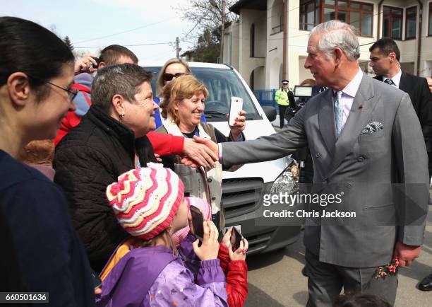 Prince Charles, Prince of Wales visits the FARA Foundation in Popesti Leordeni on the second day of his nine day European tour, on March 30, 2017 in...