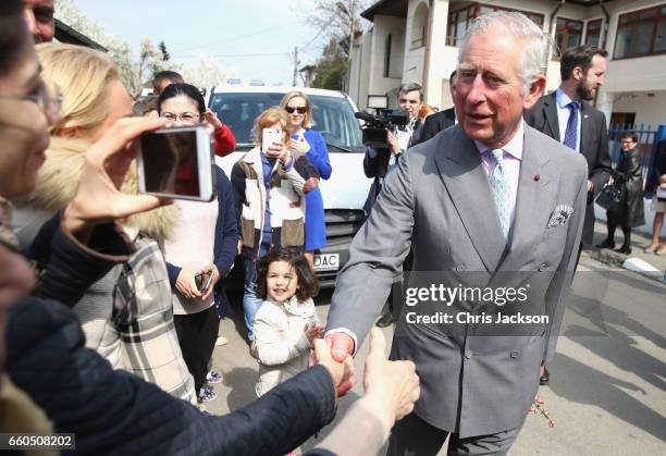 Prince Charles, Prince of Wales visits the FARA Foundation in Popesti Leordeni on the second day of his nine day European tour, on March 30, 2017 in...