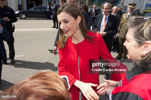 Queen Letizia of Spain attends the proclamation of the winner of the '2017 Princess of Girona Foundation' Social category at El Hueco coworking on...