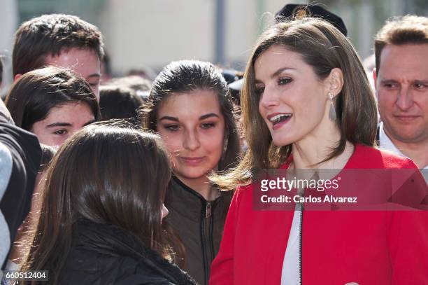 Queen Letizia of Spain attends the proclamation of the winner of the '2017 Princess of Girona Foundation' Social category at El Hueco coworking on...