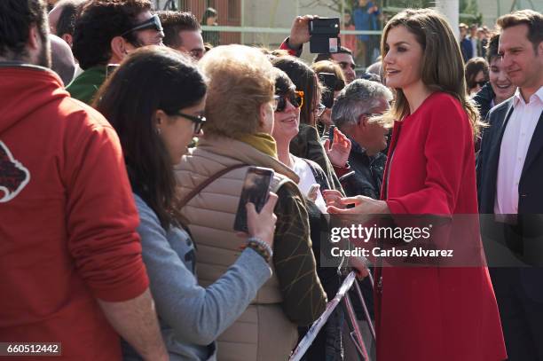 Queen Letizia of Spain attends the proclamation of the winner of the '2017 Princess of Girona Foundation' Social category at El Hueco coworking on...
