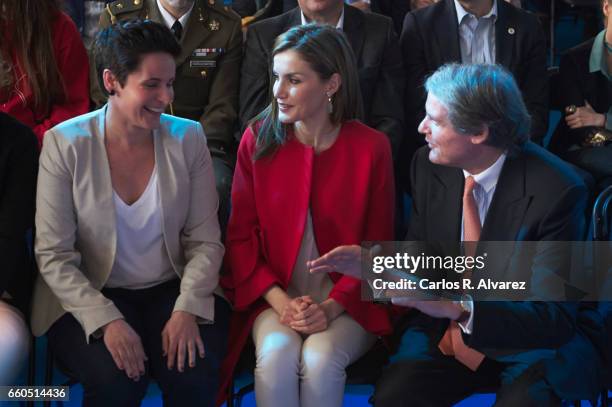 Queen Letizia of Spain attends the proclamation of the winner of the '2017 Princess of Girona Foundation' Social category at El Hueco coworking on...