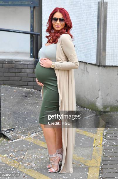 Amy Childs seen at the ITV Studios after appearing on the Loose Women show on March 30, 2017 in London, England.