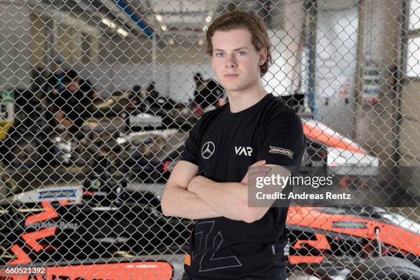 British FIA F3 European Championship driver Harrison Newey of team Van Amersfoort Racing poses for a portrait at Red Bull Ring on March 29, 2017 in...