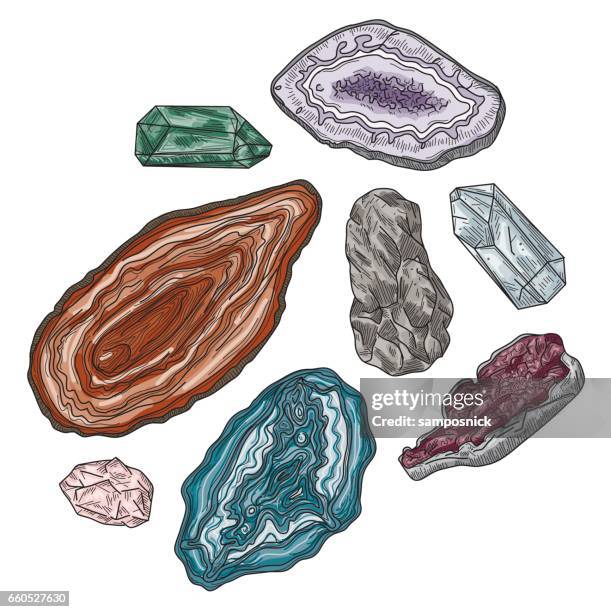 geoden, edelsteine und felsen - rohdiamant stock-grafiken, -clipart, -cartoons und -symbole