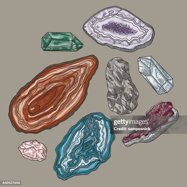 geoden, edelsteine und felsen - rohdiamant stock-grafiken, -clipart, -cartoons und -symbole