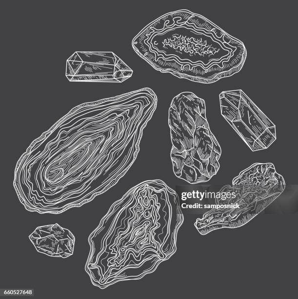 drusen, edelsteine und felsen - rohdiamant stock-grafiken, -clipart, -cartoons und -symbole
