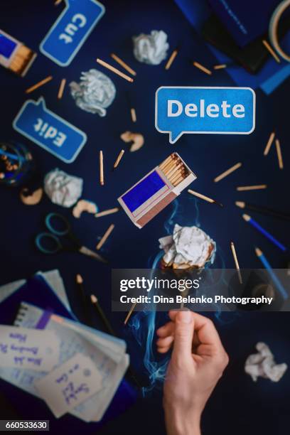 Burning A Script 74 Dark Delete Stock Photos, High-Res Pictures, and Images - Getty Images