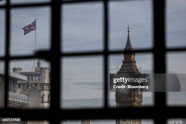 Elizabeth Tower, also known as Big Ben, and the Houses of Parliament stand in London, U.K., on Thursday, March 30, 2017. U.K. Prime Minister Theresa...