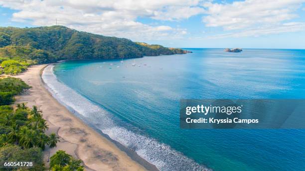 aerial view of playa hermosa, guanacaste, costa rica - costa rica beach stock pictures, royalty-free photos & images