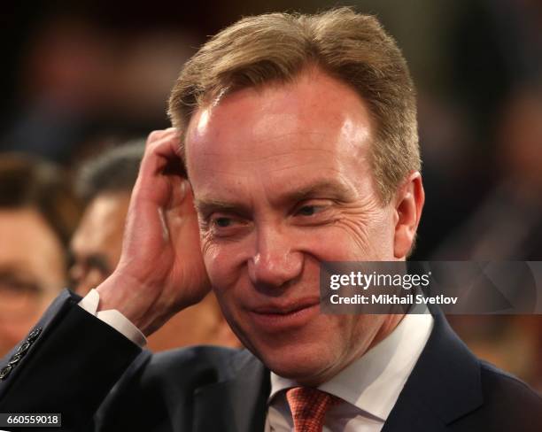 Norway's Foreign Minister Borge Brende attends the International Arctic Forum "Arctic: Territory of dialogue" iMarch 30, 2017 in Arkhangelsk, Russia.