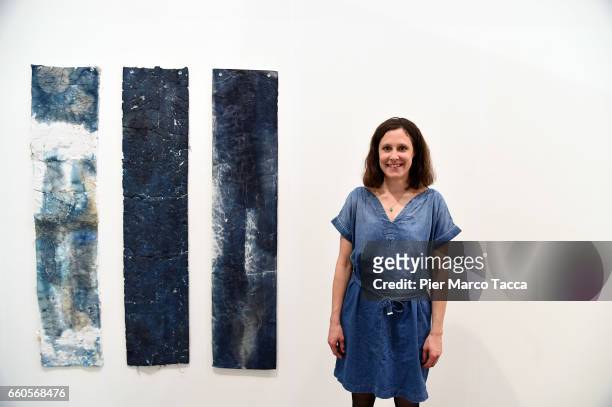 Karin Lehmann poses during the Miart Fair 2017 at Fiera Milano City on March 30, 2017 in Milan, Italy.