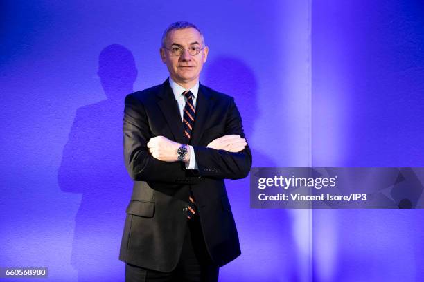 Transdev CEO Thierry Mallet attends a press conference of La Caisse des Depots which announces its 2016 annual results on March 30, 2017 in Paris,...