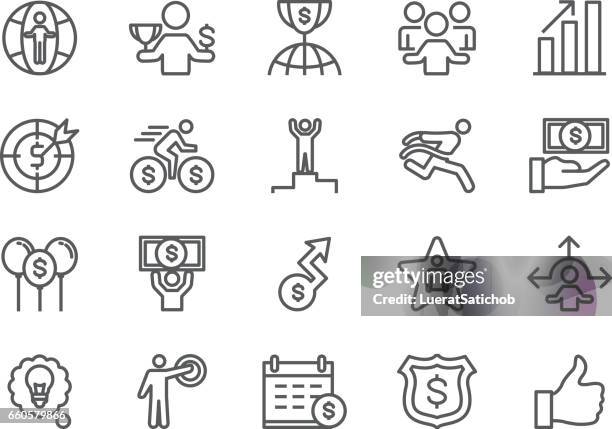 business- und success line icons | eps 10 - star chart stock-grafiken, -clipart, -cartoons und -symbole