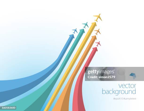 colorful airliner in action on white background - aerospace engine stock illustrations
