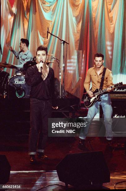Pictured: Musical guest Morrissey performs on June 14, 1991 --