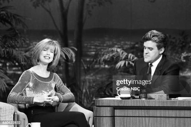 Pictured: Actress Julianne Phillips during an interview with gust host Jay Leno on June 19, 1991 --