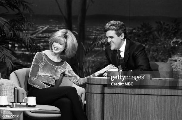 Pictured: Actress Julianne Phillips during an interview with gust host Jay Leno on June 19, 1991 --