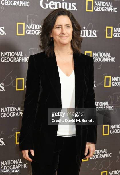 Gigi Pritzker attends the London Premiere of the National Geographic Channel's "Genius" at the Cineworld Haymarket on March 30, 2017 in London,...