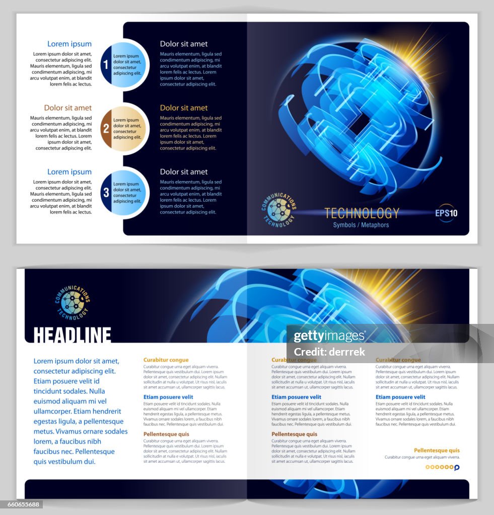 Computer Designs Booklet Booklet Design Example Technology High-Res Vector Graphic - Getty Images