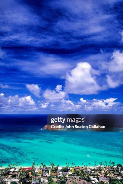 lanikai beach - lanikai beach stock pictures, royalty-free photos & images