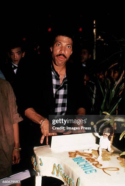Lionel Richie celebrates the success of his hit song "All Night Long " circa 1983 in New York City.