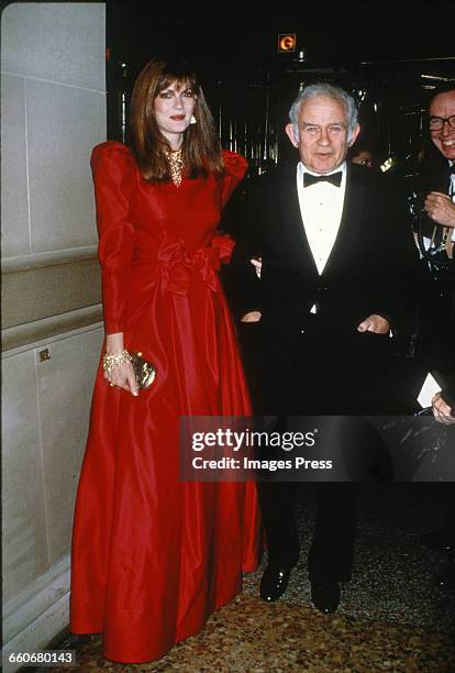 Norman Mailer and wife Norris Church circa 1988 in New York City.