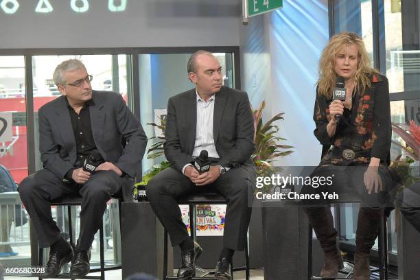 Todd Wider, Jedd Weiner and Lori Singer attend Build series to discuss "God Knows Where I Am" at Build Studio on March 30, 2017 in New York City.