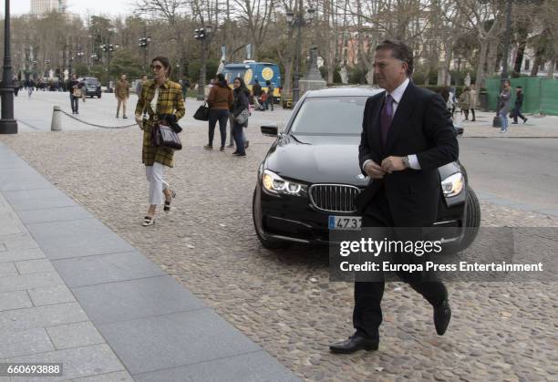 Mexican businessman Elias Sacal and model Mar Flores are seen visiting Royal Palace on March 22, 2017 in Madrid, Spain.