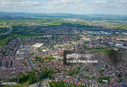 Aerial view of the suburbs of Manchester Aerial view of the suburbs of Manchester