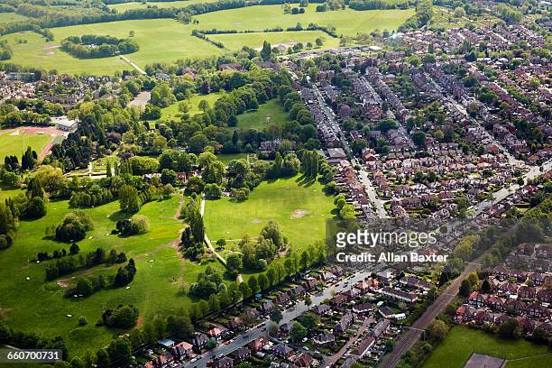 aerial view of the south of manchester - manchester england stock-fotos und bilder