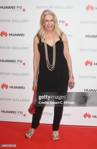 Lady Colin Campbell arrives at the Saatchi Gallery for its new exhibition 'From Selfie to Self-Expression' on March 30, 2017 in London, United...