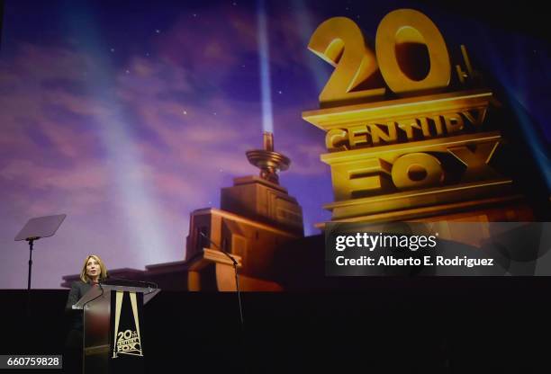 20th Century Fox Chairman and CEO Stacey Snider speaks onstage at CinemaCon 2017 20th Century Fox Invites You to a Special Presentation Highlighting...